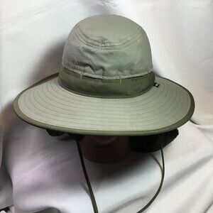 REI Co-op Sahara Cape Sun Hat Nylon Olive Tan Sz S/M UPF 50+ Neck Protection